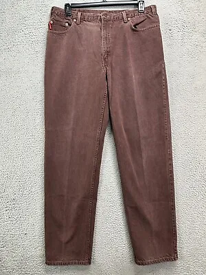 Mustang Jeans Mens 38X34 Red Tapered Leg 100% Cotton Denim Pants Preppy 5 Pocket • $25.65