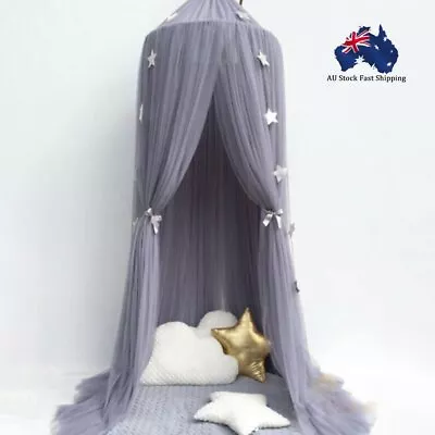 AU Kids Baby Bedcover Bed Canopy Mosquito Net Tent Cotton Curtain Bedding Dome • $29.98