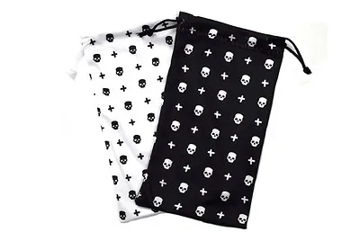 2 Microfiber Case Pouch Bag Holder Soft For Sunglasses Eyeglasses Skull Design. • $7.49