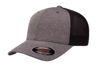 $13.09 • Buy Flexfit Trucker Hat Melange 6311 Mesh Lids Trucker Cap Mid Profile Fitted OSFM