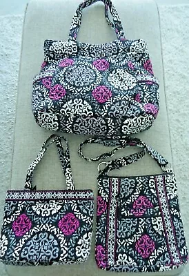 Vera Bradley Canterberry Magenta Hipster And Tote Set Of 3 • $29.99