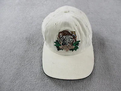 VINTAGE Animal Kingdom Hat Cap Strap Back Disney Beige Cream Safari Y2K Adult • $17.49