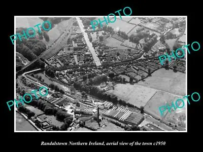Old Postcard Size Photo Of Randalstown Northern Ireland Town Aerial View 1950 2 • £4.34