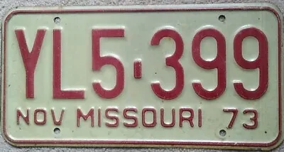 1973 Missouri License Plate YL5-399 • $4.95