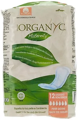 Organyc 100% Organic Cotton Maternity Pads 12per Pack • £12.99