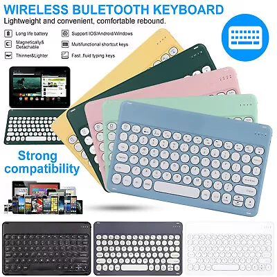 Wireless Bluetooth Thin Keyboard For Windows PC Mac IOS IPhone IPad Tablet • $19.35