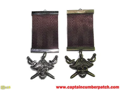 Steampunk Badge Brooch Pindrape Medal Pirate Skull Silver Bronze #QMP07 #QMP08 • $10.10