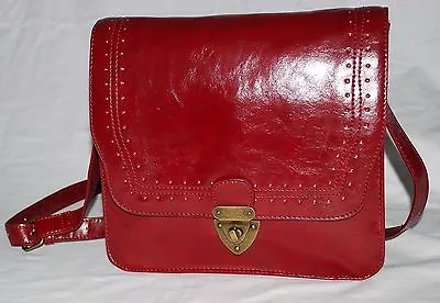 Mossimo Burgundy Faux Leather Messenger Crossbody Bag With Adjustable Strap • $34.99