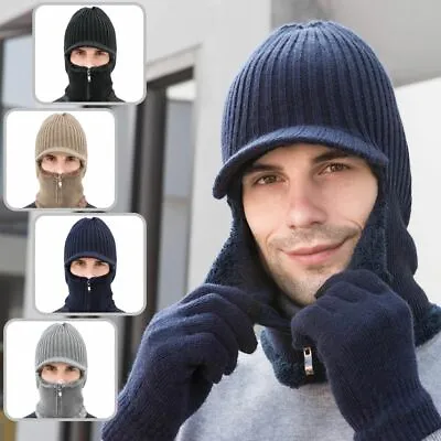 Men Women Cold Weather Hunting Hat With Windproof Warm Mask And Ear Flaps Cap • $11.99