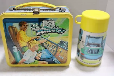 Vintage Aladdin Metal 18 Wheeler Lunchbox & Thermos #3 • $79.99