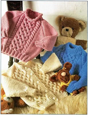 £2.99 • Buy Children's Chunky Knitting Pattern Jacket Cardigan Sweater Cable Baby Infant.