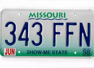 MISSOURI Passenger 1998 License Plate  343 FFN  ***NATURAL*** • $6.48