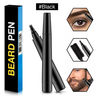 Waterproof Beard Pencil Filler Hair Grower Long Last Moustache Eyebrow Brush • $9.45