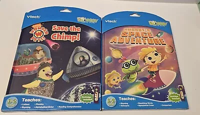 NEW TWO Vtech Bugsby Reading System Book LOT SAVE THE CHIMP SPACE ADVENTURE NIB • $24.99