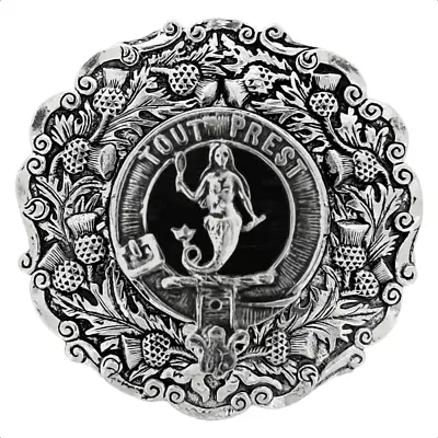 Art Pewter Clan Crest Plaid Brooch J - Z [Various Clans And Designs Available] • £84.95