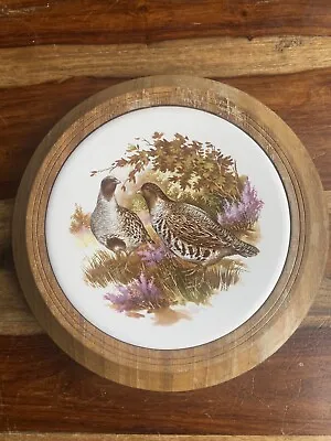 £6.25 • Buy Minton China Cabinet Plate PARTRIDGE PAIR Wooden Border