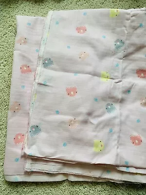 Baby 100% Cotton Muslin Fabric Unisex Cute Cat 62” Wide 4-yd 1pc Light Pink • $15