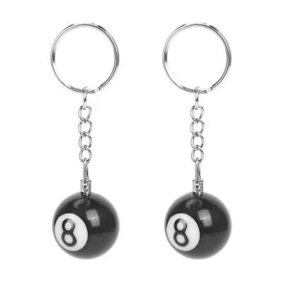 2x Billiard Ball Key Chain Key  Happy No. 8 X1I7h • $6.90