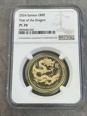 $20000 • Buy 2024 Samoa G88T Year Of The Dragon PF70 Low Mintage Top Grade Population 1 NGC!