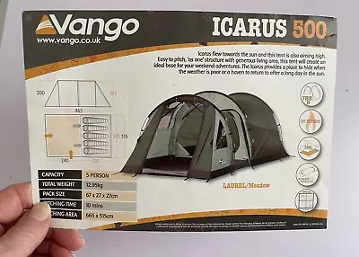 Vango Icarus 500  5-Man Tent With Canopy & Groundsheet In Good Used Condition • £90
