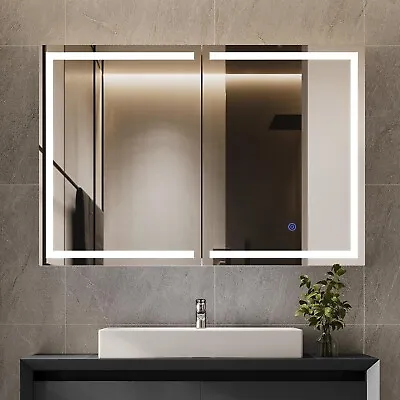 LED Bathroom Medicine Cabinet Wall Mount Mirror Cabinet Vanity Storage • $89.99