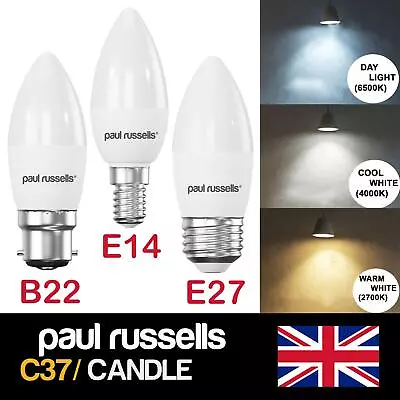 6/12 X E14 E27 B22 3W 5W 7W Warm/Day White SMD LED Candle Chandelier Light Bulb • £5.99