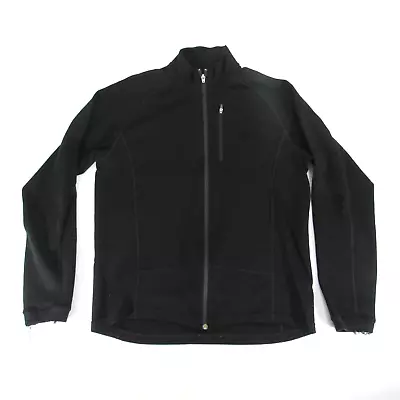 Ibex Jacket Womens Large Merino Wool Full Zip Sweater Black Made In USA (flawed) • $22.49