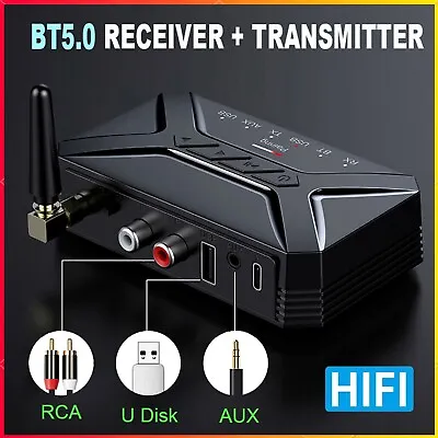 Bluetooth 5.0 Wireless Transmitter Receiver Adapter Long Range For TV Home Car • $13.58