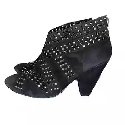 ZARA Studded Booties Suede Black Size 39 • $28