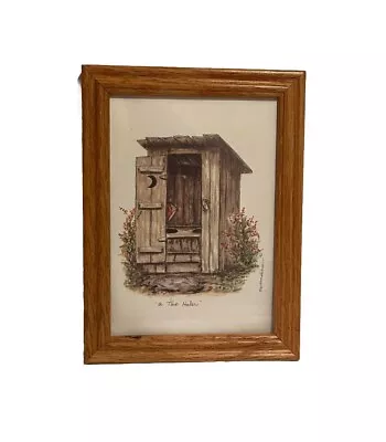 Martha Hinson  A Two Holer  Outhouse Framed Print Picture Crescent Star • $11.99