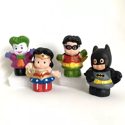 $9.75 • Buy 4 Fisher-Price Little People Super Heroes Figures: Wonder Wmn Batman Joker Robin