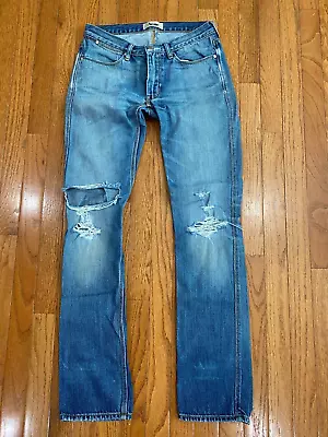 ACNE Studios MAX Le Blue  Washed Indigo Distressed Jeans 28x32 • $30