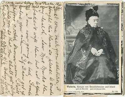 QUEEN VICTORIA 1901 MOURNING - Early Royalty Postcard Attached To Envelope • £15