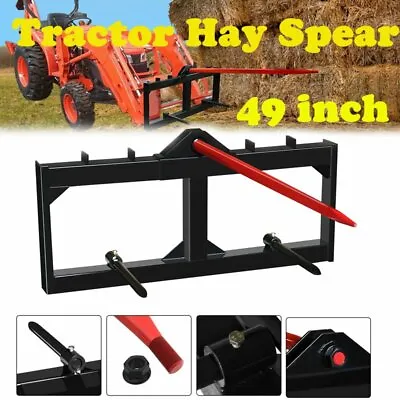 $348.99 • Buy Hay Bale Spear Tractor Skid Steer Loader Attachment 3-Tine Spear Quick Attach 49
