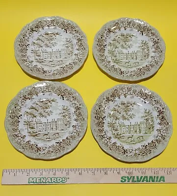 Vintage J & G Meakin Romantic England Penshurst Place 4 Bread Plates 6.75  Green • $50