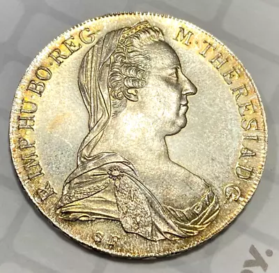 1780 Maria Theresa Austria Restrike Nice Gem BU Silver Crown CHRC • $34.99