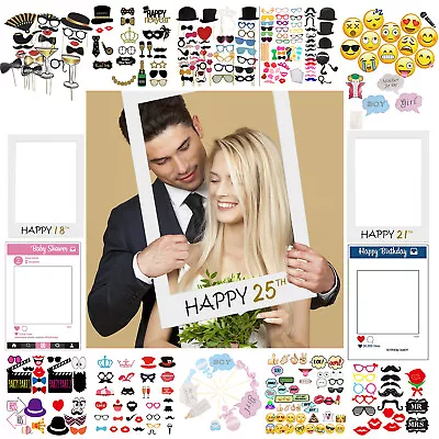 Funny Party Props Photo Booth Moustache Birthday Christmas Wedding Selfie Masks • $8.06