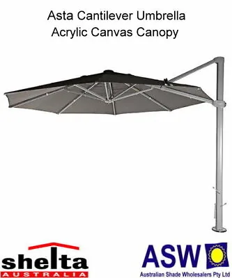 $2809.50 • Buy Rectangle 4m X 3m Shelta ASTA Wind Rated Cantilever Umbrella -Various Colours