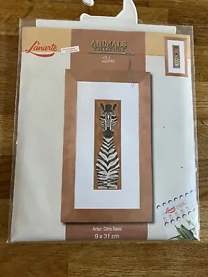 LANARTE Zebra By Chris Davis Counted Cross Stitch Kit (9 X 31 Cms) NEW • £10