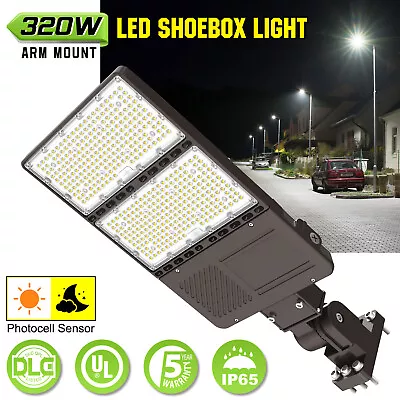 320W LED Parking Lot Light Dusk To Dawn Commercial Outdoor Shoebox Pole Fixtures • $170.20