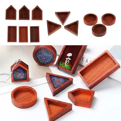 £4.85 • Buy 3Pcs Natrual Wood Bezel Pendant For Resin Jewelry Making Findings Crafts