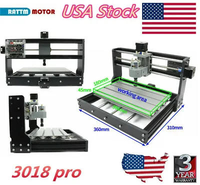 「US」CNC 3Axis 3018 Pro GRBL Laser Wood Router DIY Mini Milling Engraving Machine • $133