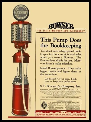 1922 Style Bowser Visible Gas Pump NEW METAL SIGN: 9 X 12  Free Shipping • $19.88