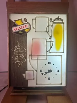 FALSTAFF BEER 1950's Mugs BAR Light Motion Sign And Clock - Vintage / See Pics • $160