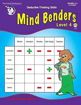 Mind Benders Level 4 Workbook - Deductive Thinking Skills Puzzles (Grades 3-... • $14.43