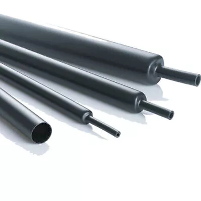 BLACK HEAT SHRINK TUBING - 1.5mm - 20mm CABLE HEATSHRINK SLEEVING CAR 2:1 RATIO • £1.45