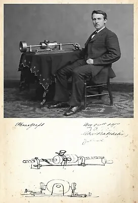 9620.Decoration Poster.Home Wall.Room Art Interior.Edison Early Phonograph Pic • $35