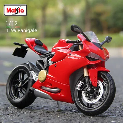 MAISTO 1:12 Ducati 1199 Panigale Motorcycle Model Diecast Model Collection Gift • $27.99