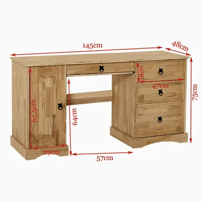 Home Office Computer Table Dressing Table Study Desk Chest Of 3 4 Drawer Mexican • £129.99