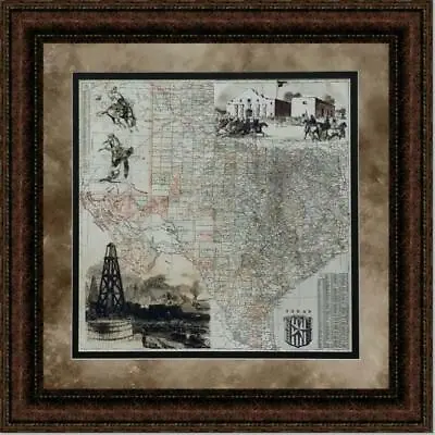 $229 • Buy Antique Map Of Texas | Framed Historic Texas Map